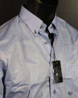 Mens Shirt STONE ROSE EZE 653 in Light Blue Button up WovenVery Shiny 