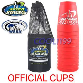 New SPEED STACKS Set 12 Sport Stacking Cups RED V1G  