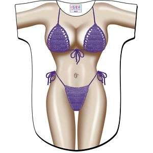 Purple Macrame Swimsuit Bikini Cover Up Tee T Shirt New  