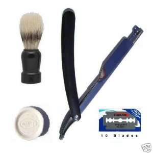   Razor, Brush, Soap & 10 Blades Shaving Set
