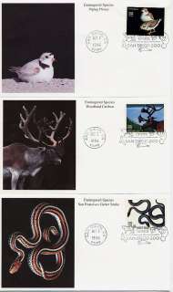 3105 ENDANGERED SPECIES FDC SET BY MYSTIC 1996  