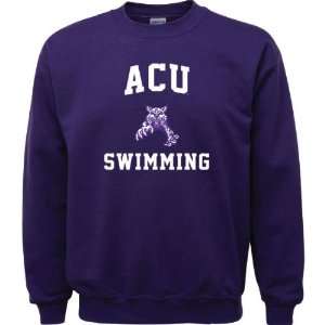   Wildcats Purple Swimming Arch Crewneck Sweatshirt
