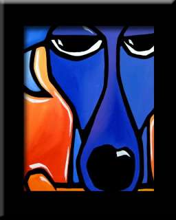 FIDOSTUDIO Original ART Abstract MODERN BLUE DOG print  