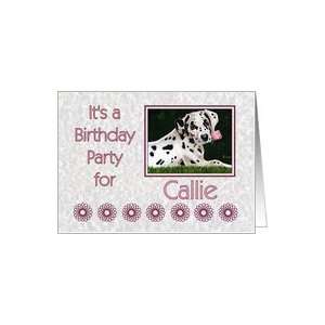  Birthday party invitation for Callie   Dalmatian puppy dog 
