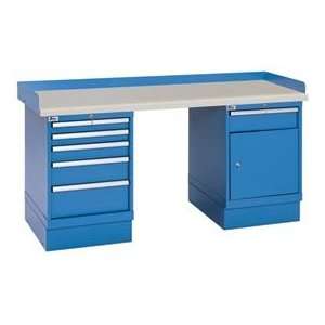  Industrial Workbench W/5 And 1 Drawer Cabinets, Plastic 