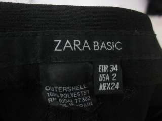 ZARA BASIC Black Pants Slacks Trousers Sz 2  