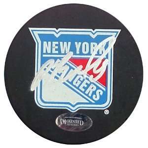 Pavel Bure Signed Rangers Puck