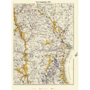  STATE OF NEW HAMPSHIRE (NH) JULIUS BIEN 1878 MAP