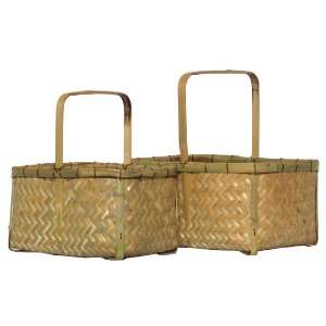  Natural Hand Woven Split Bamboo Nested Rectangle Baskets 