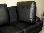 3Pc Black Leather Sofa Love Seat Chair Living Room Set  