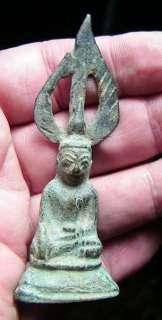 Rare Antique Bronze SHAN BUDDHA Statue Amulet BURMA  