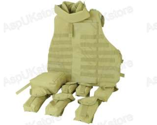 New Airsoft OTV Body Armor Carrier Tactical Combat Vest Tan  