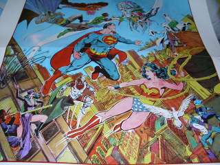 1985 JLA POSTER 1 WONDER WOMAN/BATMAN/SUPERMAN/CATWOMAN/NIGHTWING 