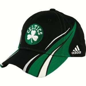  adidas Boston Celtics Black Player Flex Fit Hat Sports 