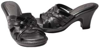 Nurture Black / Brown / Beige Leather Cushioned Myla Heel Womens Shoes 