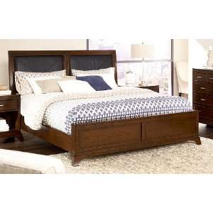  American Drew Essex Queen Leather Accent Bed