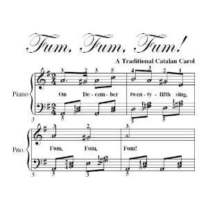  Fum Fum Fum Elementary Piano Sheet Music Christmas Carol Books