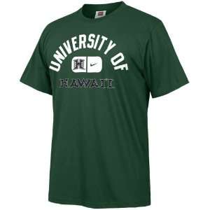  Nike Hawaii Warriors Green College Athletic T shirt 