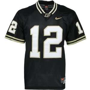   Boilermakers #12 Black Tackle Twill Football Jersey
