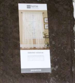 Dark Brown Tailored Lace Window Valance Curtain Topper  