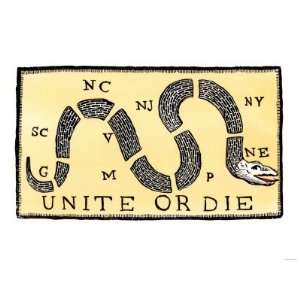  Unite or Die, c.1750 Giclee Poster Print, 24x32