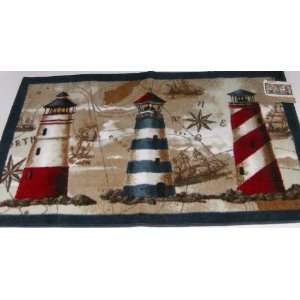  Lighthouse Nautical Throw Accent Rug Skid Resistant Area 