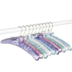  Hangers  Covered Satin Hangers Set of 10   Pastel Colors 
