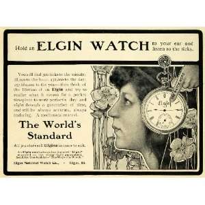  1901 Ad Elgin National Watch Word Pocket Accessory Jewelry 