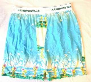 Womens Boxer Shorts Underwear Looney Tunes Tropical Paradise Tweety 