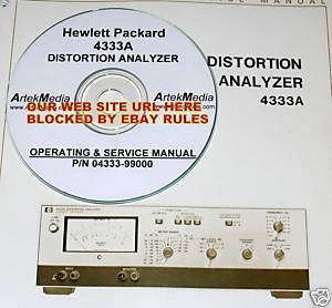 HP 4333A DISTORTION ANALYZER OPERATING & SERVICE MANUAL  