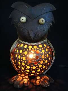 Handmade Wooden Crafts   Coconut Shell Lamp   Owl Lamp  