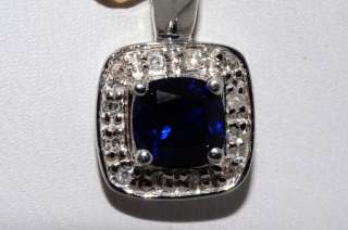 12CT BLUE SAPPHIRE & DIAMOND CLUSTER PENDANT  