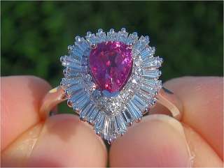 Estate 3.13 Carat UNHEATED Natural Ruby & Diamond Vintage Ring 14k 