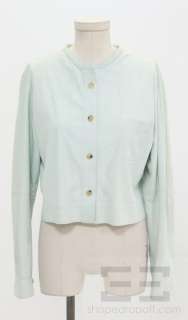   Classico Mint Green Suede Long Sleeve Button Jacket Size 46  