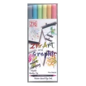  ZIG Art and Graphic Twin Marker 6 Piece Set All Seasons 