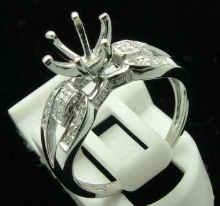 Solid 14K Gold Semi Mount Engagement&Wedding Diamond Ring 6mm Round 