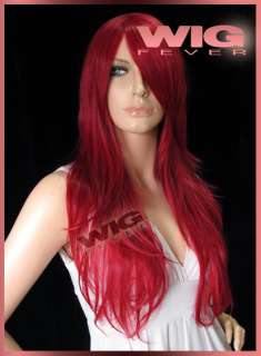 58cm Long Dark Red Wavy Hair Wig 6947  