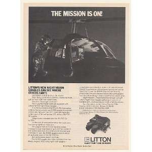  1984 Litton M 909 Night Vision Goggles Heli Pilot Print Ad 