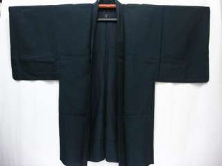 Japanese Mens HAORI Navy SILK Mesh Mon(Crest) kimono d#4850  