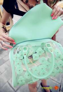 New Women Fashion Jelly Bucket Handbag Shoulder Bag 487  