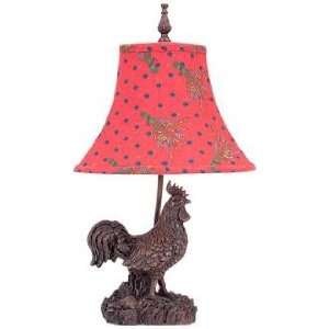  Wheatland Rooster Red and Blue Polka Dot Shade Accent Lamp 