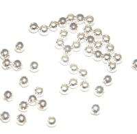 Sterling Silver S4 50 Seamless round Beads 4mm  