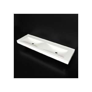   Double Vanity Top Made Of Solid Surface W/ Overflow 5171 00 001 White