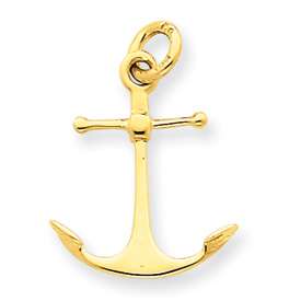 New Polished 14k Beautiful Yellow Gold Anchor Charm  