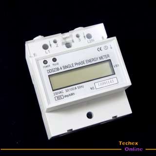   100A LCD DIN rail Type Kilowatt Hour kWh Meter 220V 240V 50HZ  