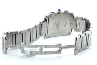 Cartier Tank Stainless Steel Chrono Francaise Mens Watch  