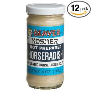 Beaver White Horseradish, 4 Ounce Bottle (Pack of 12)  