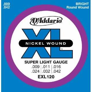 Addario EXL120 Nickel Wound Electric Guitar Strings, Super Light, 9 