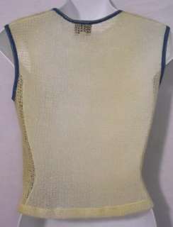 Versace Jeans Couture Yellow Knit Tank Top Sweater S  