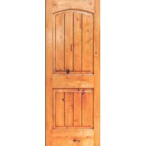  Interior Door Knotty Alder Two Panel Arch V Groove
